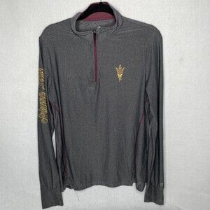 Colosseum Womens Arizona State University Pullover 1/4 Zip Gray Size Large